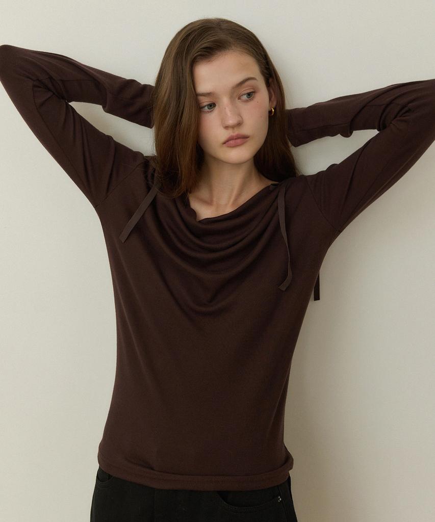 ADAUL Drape Double Ribbon T Shirts - 3Color