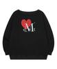 Moa Dot Heart Logo One-Shoulder Sweatshirt (2 Colors)