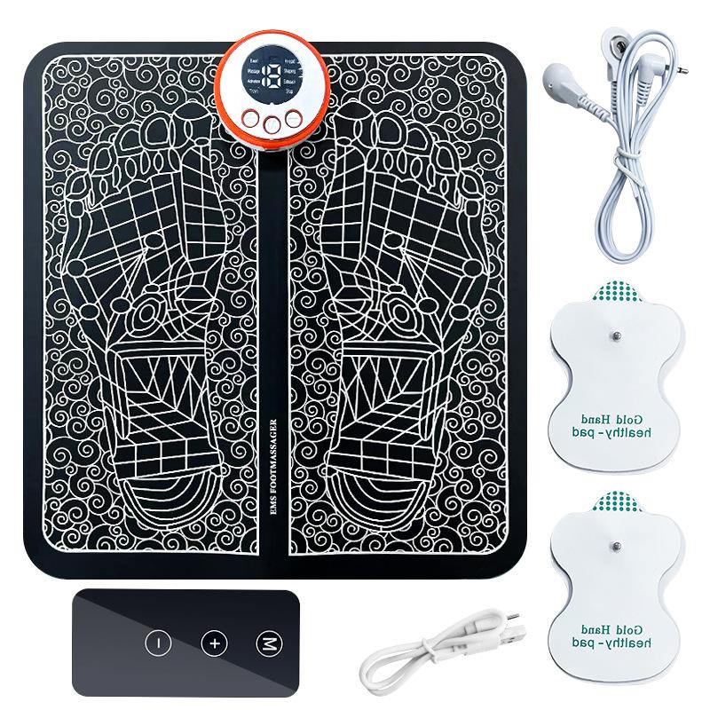 1Set Foot Massger Sole Massage Pad Feet Muscle Stimulation 8 Modes 19 Level Relaxation USB Charging