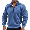 Men's Solid Color Corduroy Zipper Neck Long Sleeve Top Men's Casual Lapel Top