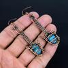 Sleeping Beauty Turquoise Earrings, 999 Copper Wire Wrapped Gemstone Jewelry, Handmade Earrings, For Thanksgiving