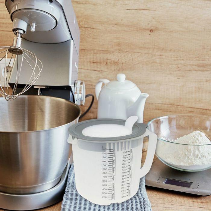 Verre mélangeur et doseur - dr oetker - 1,4 litre - antidérapant - couvercle à débit variable - plastique