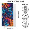 Fargerikt sommerfugl strandhåndkle Bærbart hurtigtørkende dobbeltsidig fløyelstrykt badehåndkle