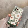 White Floral Folding Holder Stand Phone Case For Iphone 14 Pro Max 13 11 12 14 Plus Soft Silicone Cover Bumper