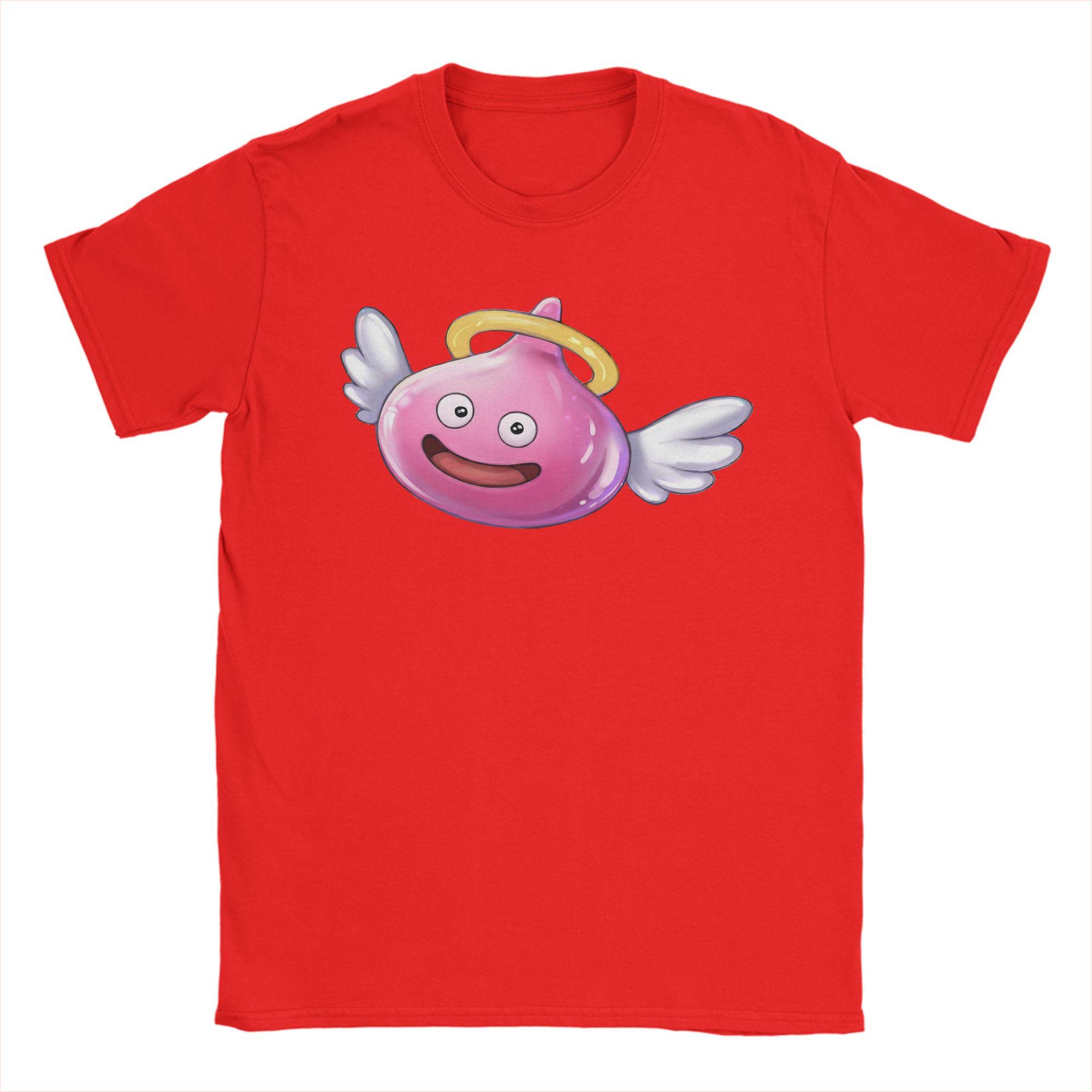 Angel Slime Anime Game Dragon Quest Unisex s T Shirts  Unique Tee Shirt Short Sleeve Round Neck T-Shirts 100% Cotton Adult Clothes S