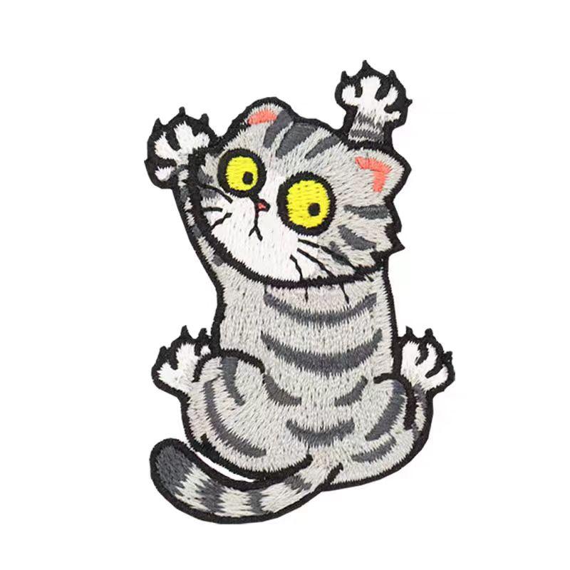 3Pcs/Set Cute Naughty Cat Embroideried Patches Animal Badge For Clothing DIY Decoration Applique