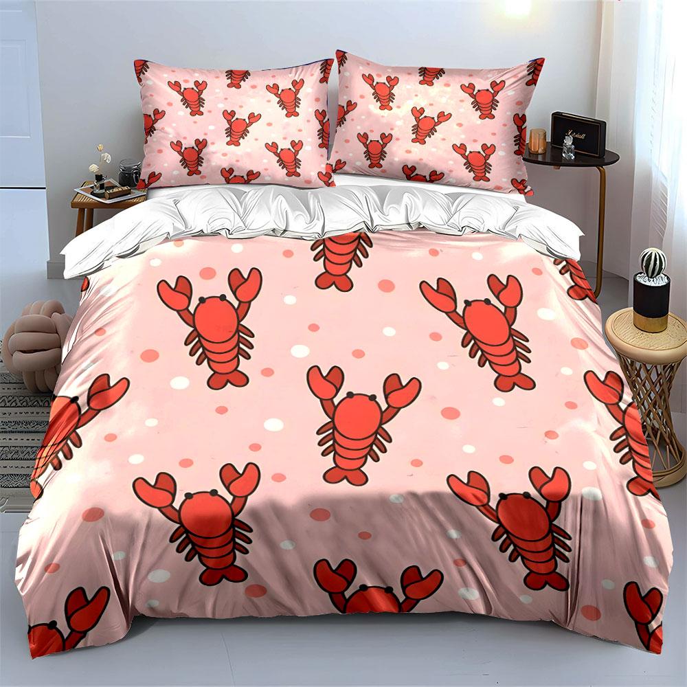 Lobster-Themed Three-Piece Dining Set Exquisite Three-Piece Bedding Set Gift For Kids And Adults