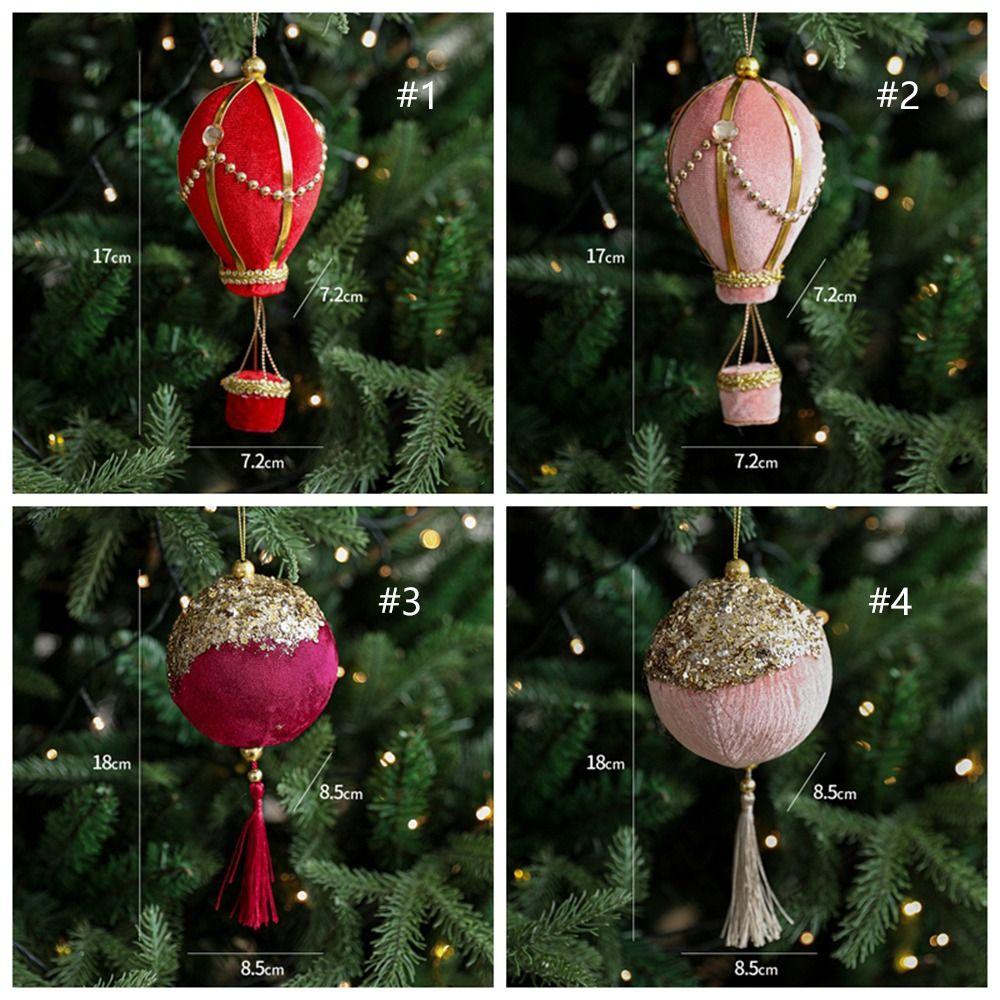Red Pink Christmas Lantern Pendant Foam Xmas Tree Hanging Ornaments  New Year Decoration
