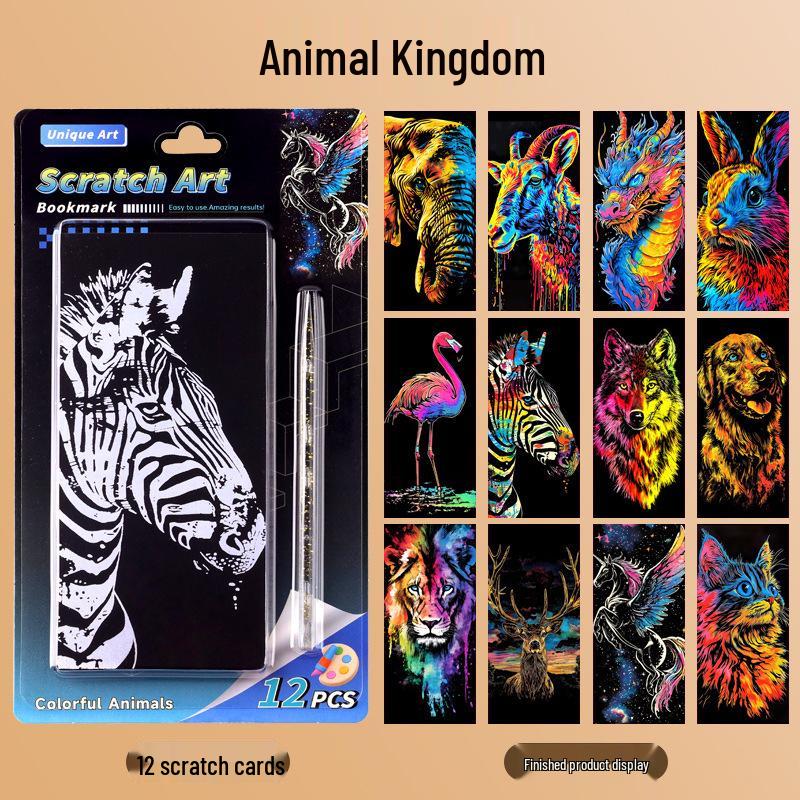 Färgglada DIY Skrapkonst Sticky Notes för Barn - Kreativa Stresslindrande Bokmärken