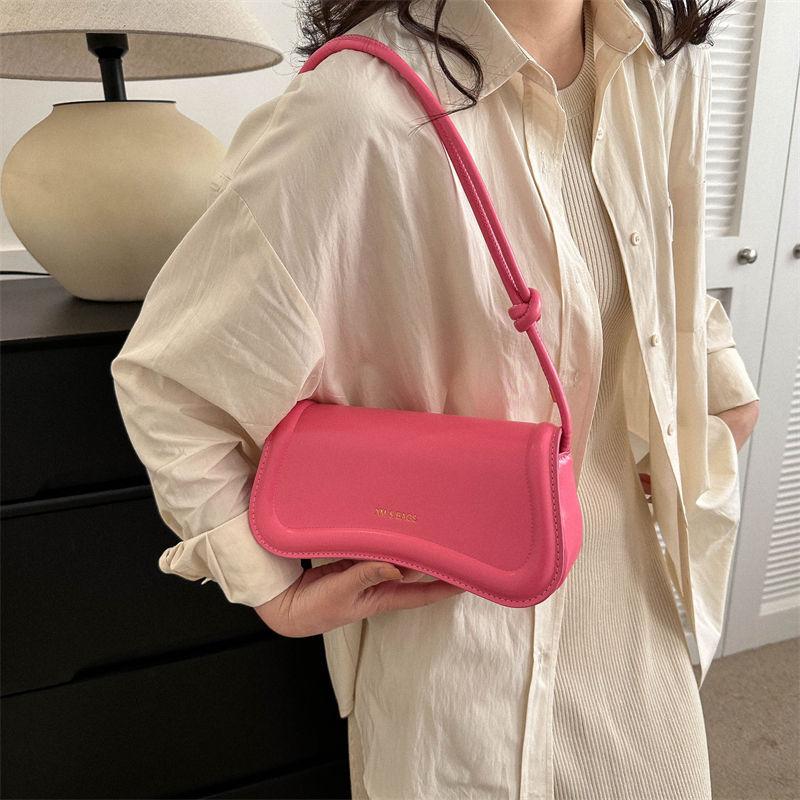 Texture Solid Color Retro Bag Women's Bag Summer Popular Casual Crossbody Bag Simple Single Shoulder Armpit Bag