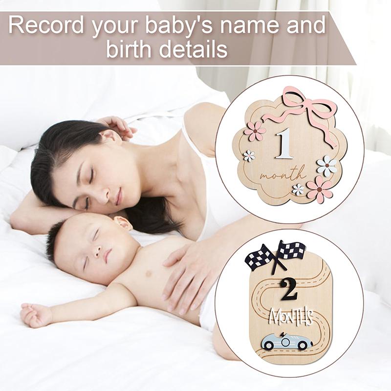 Baby Announcement Sign, Wooden Hello World Born Welcome Sign Name Plaque Personalized Birth Announcement Board