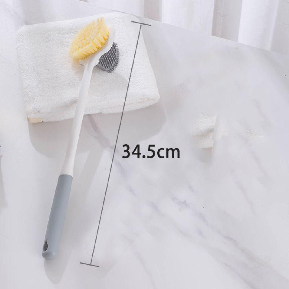 Comfort Long Handle Toe Cleaning Brush Foot Grinding Multifunctional Shower Foot clean Tool Deep Cleaning Feet Scrubber серый