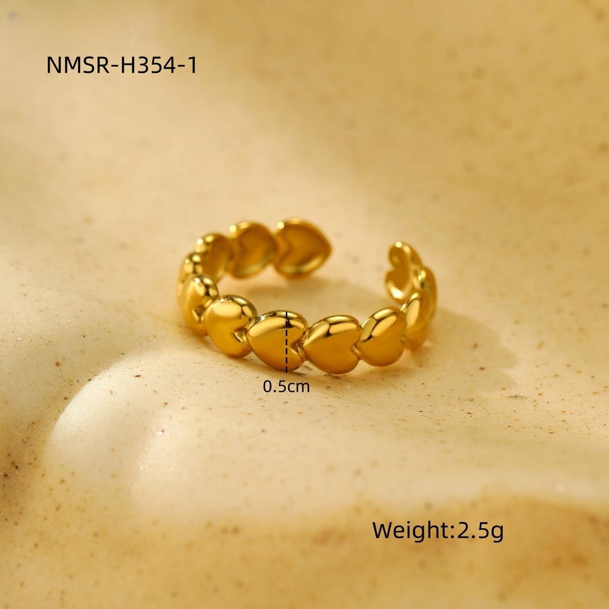 GEMCHIC Women s Stainless Steel Heart Open Adjustable Non-Fading Ring