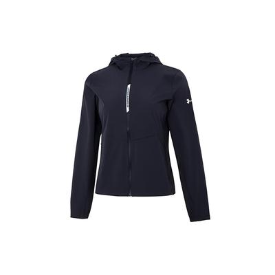 SS22 UA Sun Protection Series Solid Logo Sports Woven Hooded Jacket Women Jackets Black 22500410-001