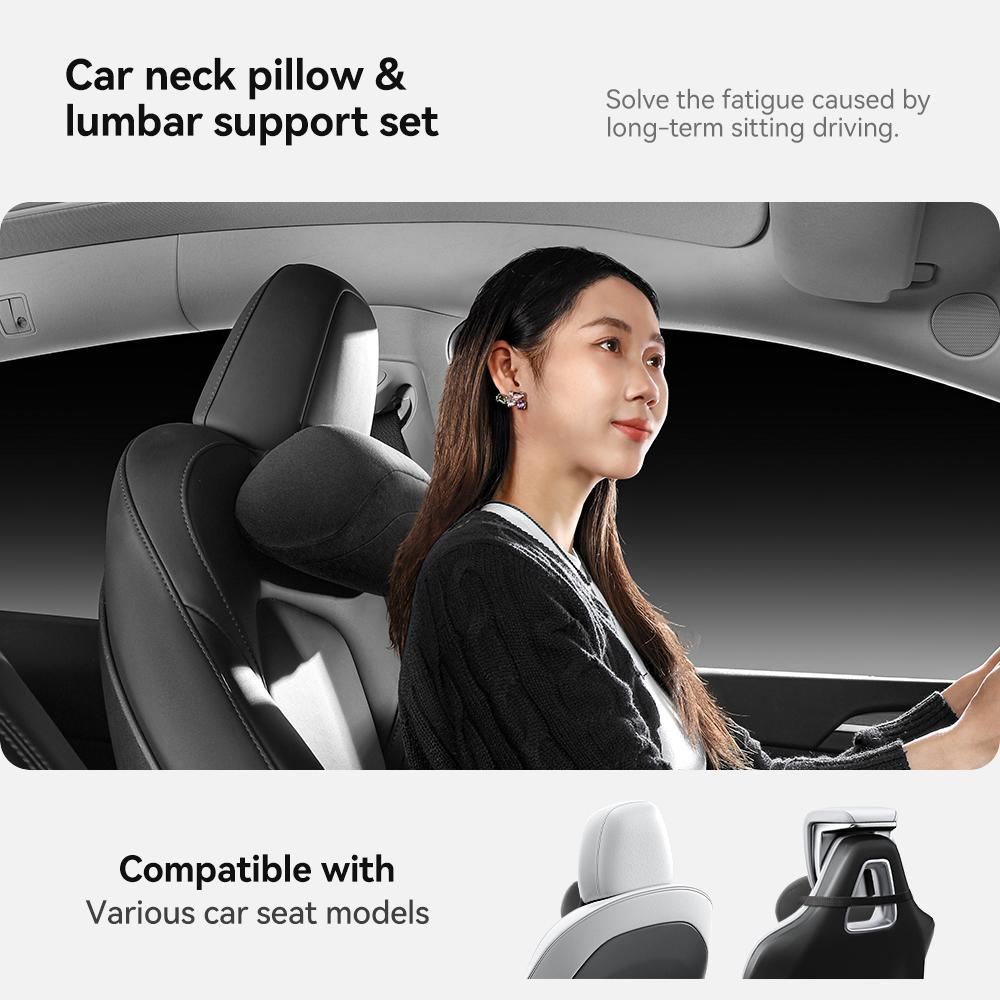 YZ For Tesla Model 3 Y X S Car Neck Pillow Protective Lumbar Back Support High-Quality Headrest Lumbar Interior Car Accessories