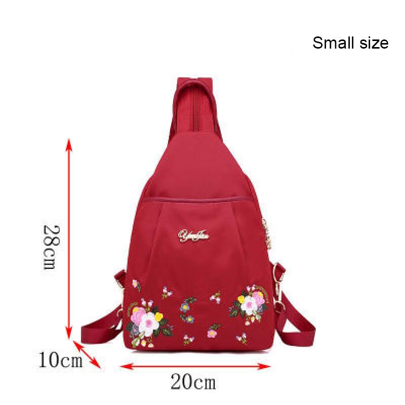 Fashion Oxford Backpack Multifunction Crossbody Bag Large Capacity Embroidery Chest Bag Waterproof Travel Bag Pack
