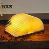 Creative Gift for Women Portable LED Book Light, Wooden Magnetic Foldable Night Lamp with Stepless Dimming, Artistic Shaped USB