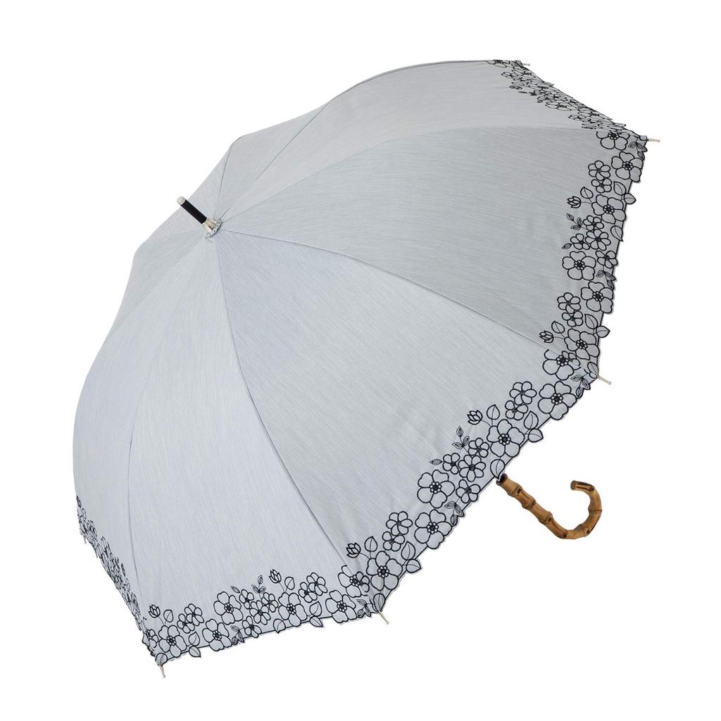 Sun UV heat and light shielding jump floral for both sunny and rainy light long umbrella COOL PLUS umbrella, protection, umbrella, embroidery, days,