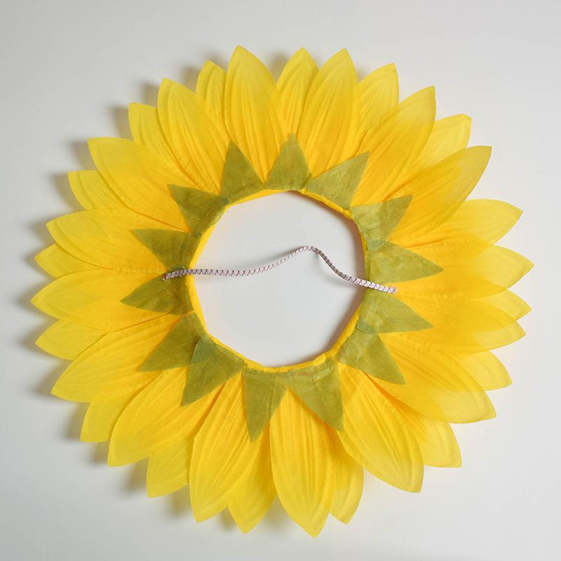 Sunflower Headgear: Funny Face-Revealing Hat for Kindergarten Sports Meet