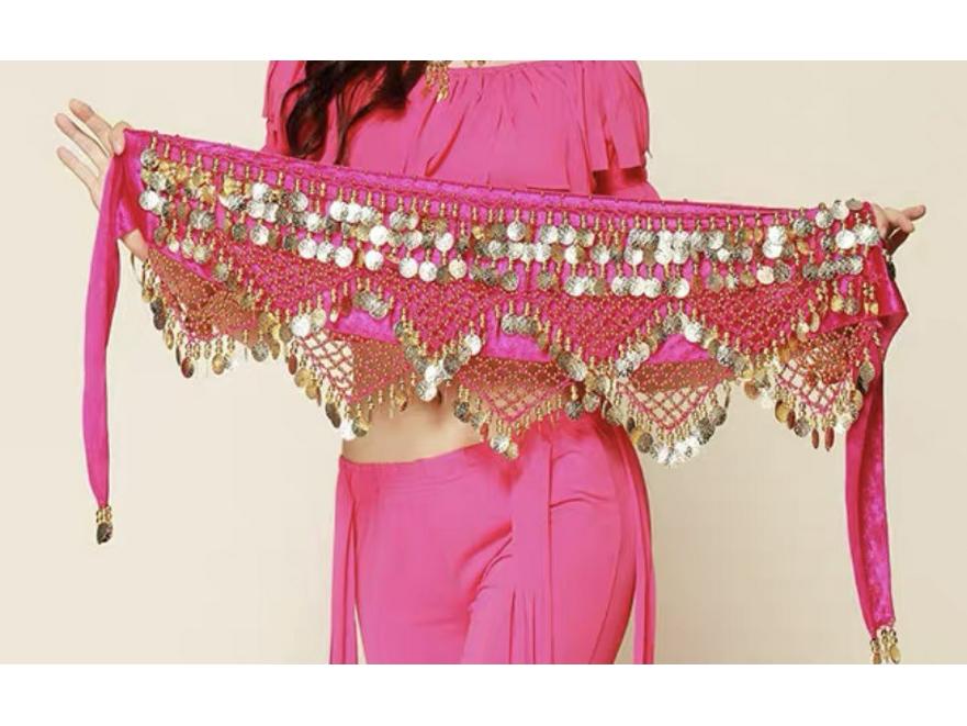 Belly Dance Waist Chain - Indian Hip Scarf for Practice & Performance