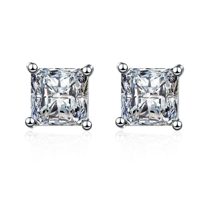 1ct Moissanite Earrings for Women Lab Grown Diamond Ear Studs 925 Silver Fine Jewelry Gift 1ct