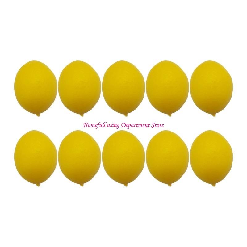 10Pcs Artificial Lemon Realistic Simulation Lemon Fruit Foam Lemon for Display