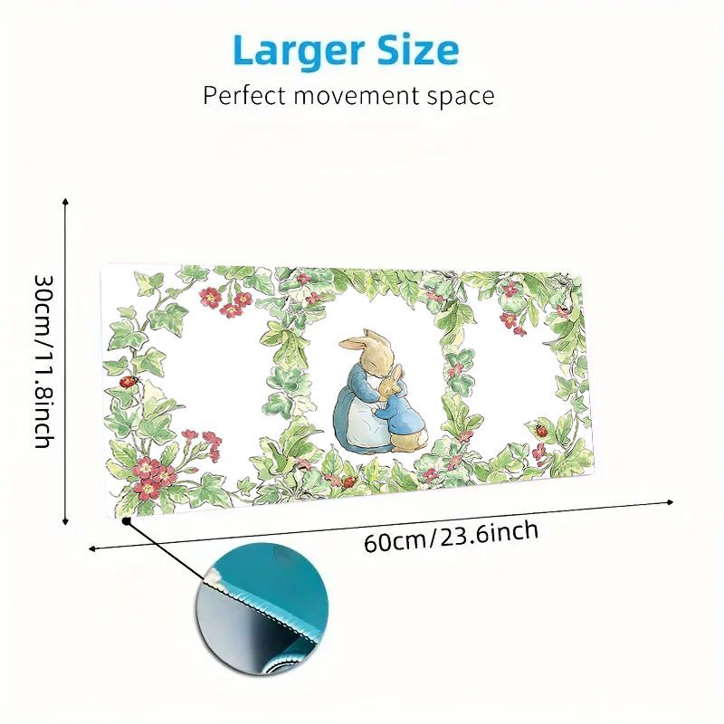Bunny Garden Color Mouse Pad Large Gaming Table Cushion Non-slip Laptop Tablet Big Mousepad XXL Mat Mini PC Playmat With Lock edge