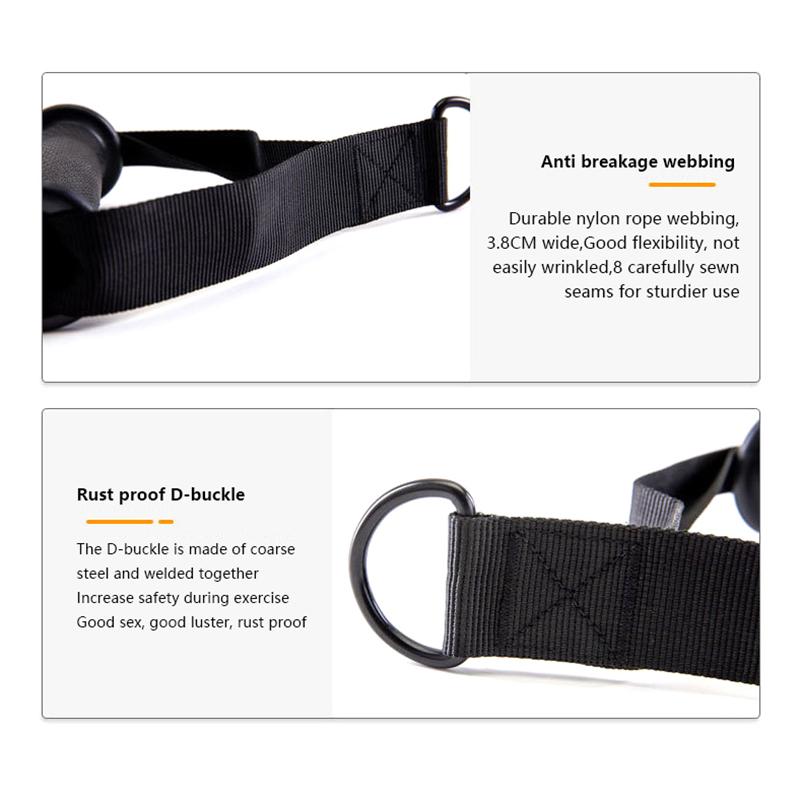 Fitness Resistance Bands Handles Gym Anti-Slip Grip Strong Nylon Webbing Grip Puller Handle Heavy Duty Cable Machine Workout