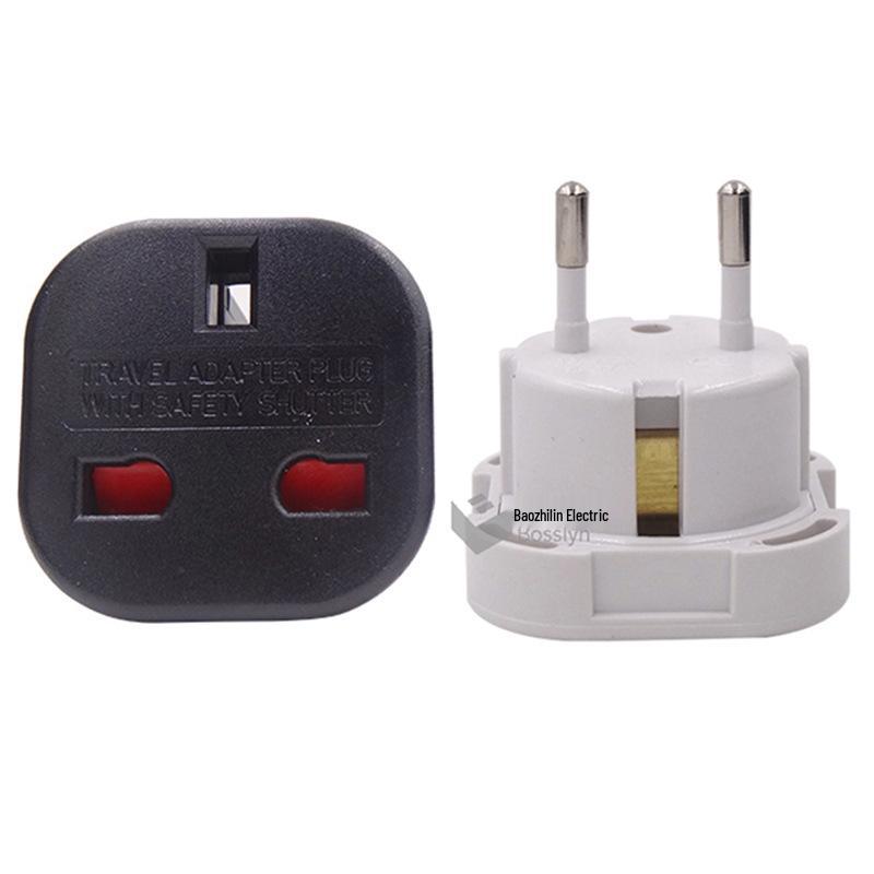 Black & White UK to EU Travel Adapter Plug, 9625 In-Stock