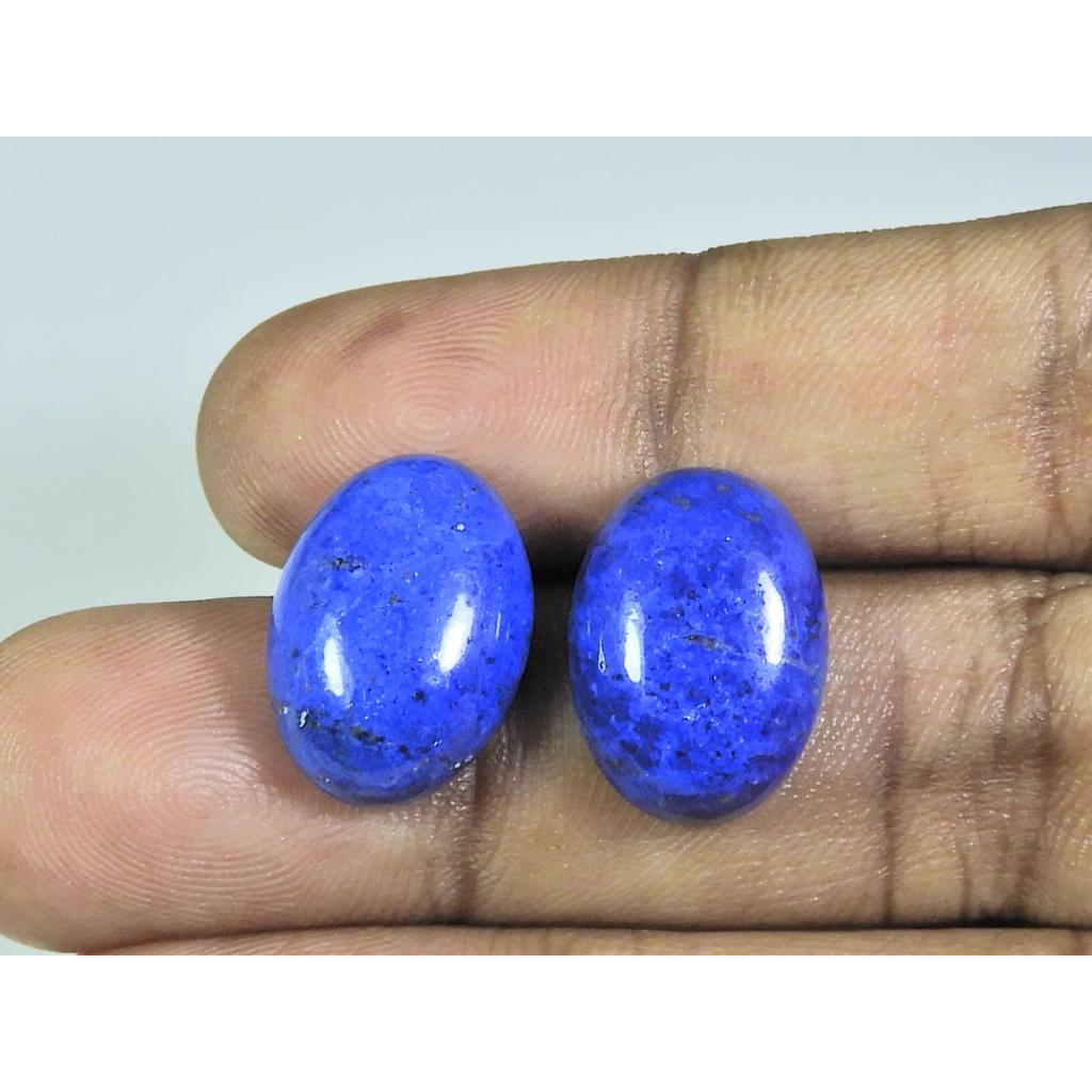 13X18MM Natural Lapis Lazuli Oval Cabochon Loose Gemstone 2Pcs Lot 26Cts. A-509