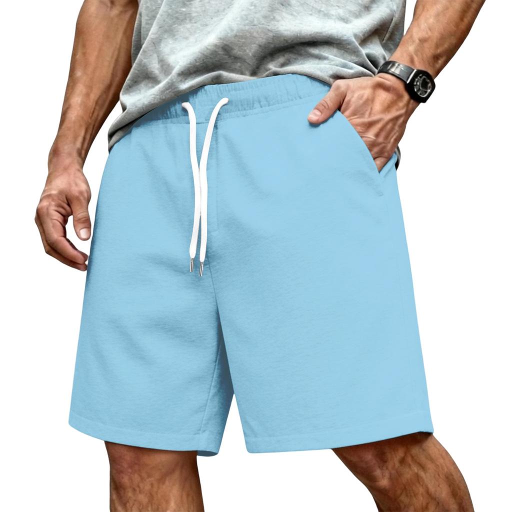 Pantaloncini da uomo basic con coulisse, vestibilità ampia, casual, sportivi, estivi, con elastico regolabile in vita e tasche laterali, per l'uso quotidiano