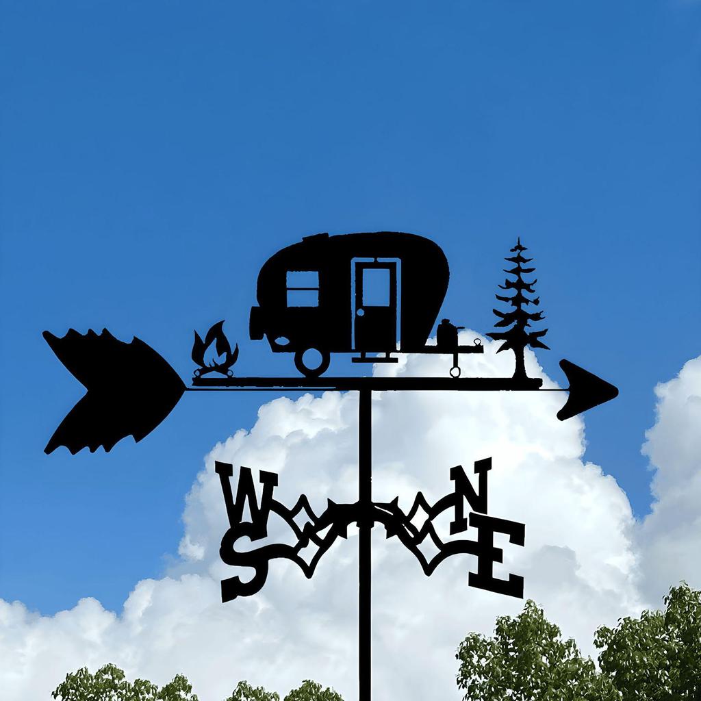 Decorative Iron Weather Vane - Outdoor Metal Roof Ornament