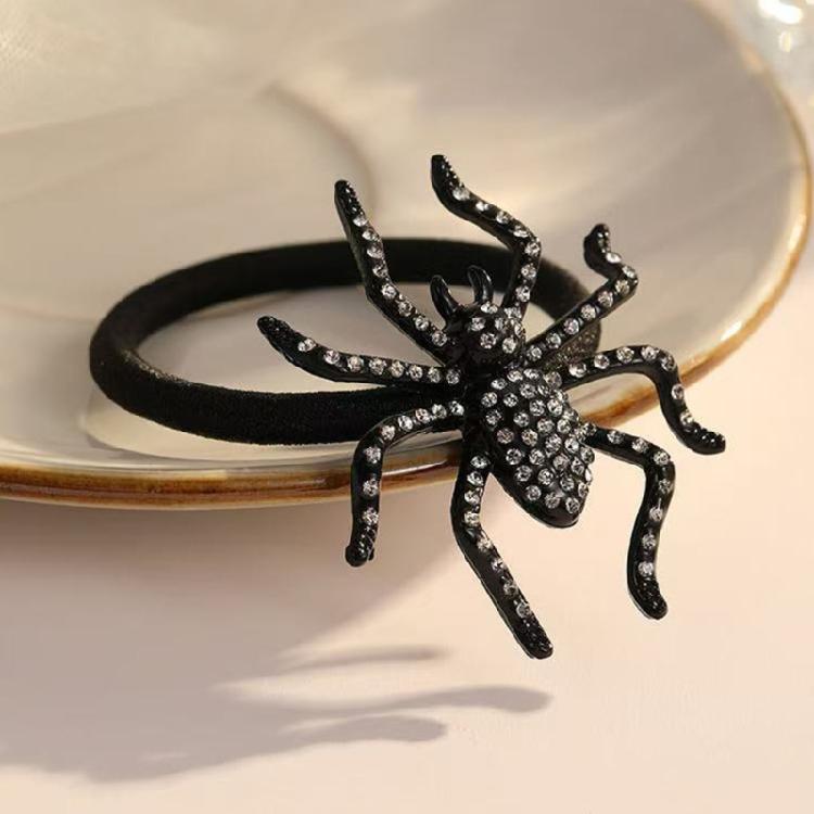 Women Crystal Rhinestones Spiders Hair Tie Halloween Accessory For Costume Parties Daily Hairstyle Decoration