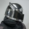 Mittelalterlicher Dark Knight Sallet Halloween-Helm aus geschwärztem Stahl (18 Gauge).