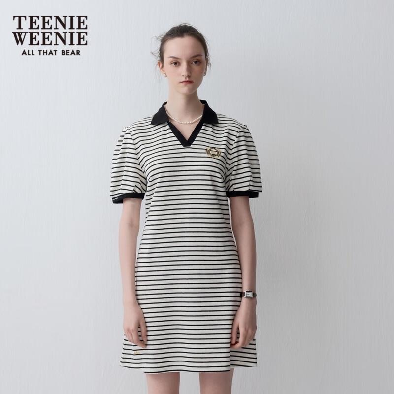 Teenie Weenie Women's Striped Knit Polo A-Line Dress