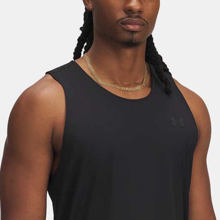 Under Armour Launch Elite Comfortable Versatile Classic Soft Sweat-Absorbing Solid Color Tank Top Men Tops Black 1389800-001