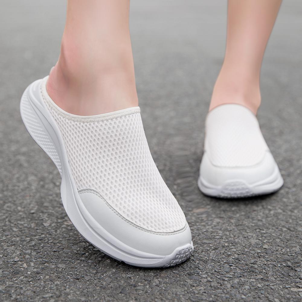 Women's Lightweight and Breathable Mesh Slip-Ons - Peach Pink Summer Walking Shoes