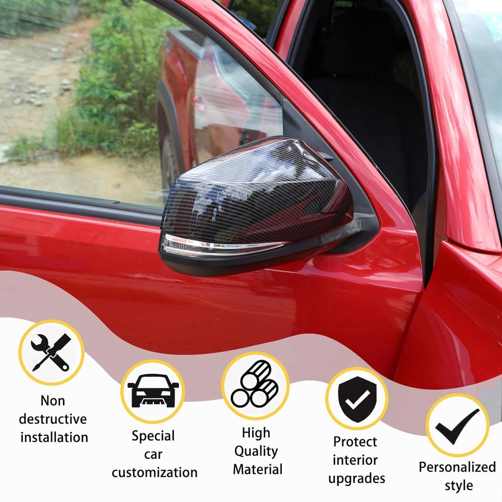 Auto Door Rearview Mirror Protective Trim Cap Compatible with Toyota Wildlander 2020-2022, Side View Mirror Cover Door Side Moulding Trim Accessories