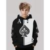 3D Digital Printed Playing Cards! Spades A Hoodie, a Fashionable and Trendy Children's Casual Clothing, Suitable for Boys To Wear When Going Out