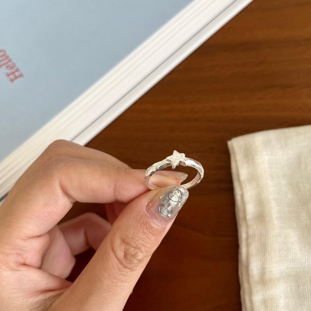 Brushed Plain Ring, Female Niche Light Luxury, High Sense, Irregular Index Finger Ring, Can't Lose Color, Ring Tide