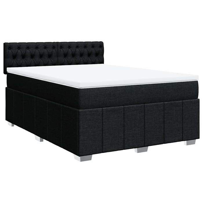 VidaXL Sommier à lattes de lit avec matelas Noir 140x200 cm Tissu 3287100