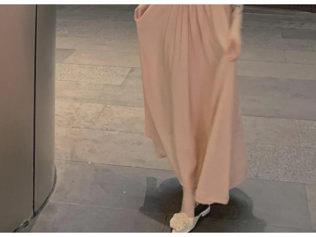 Rosa Rüschen Ärmellos Flatterärmel Quadratischer Ausschnitt Langes Kleid - Sommer 2024