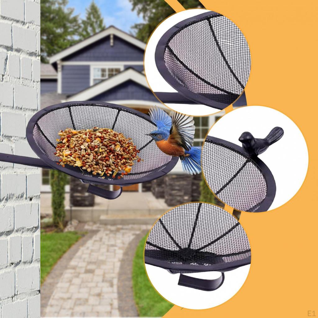 Wall Mounted Bird Feeder Feeding Dish Patio Yard Tree Outside Iron Heavy Duty Doves Owls