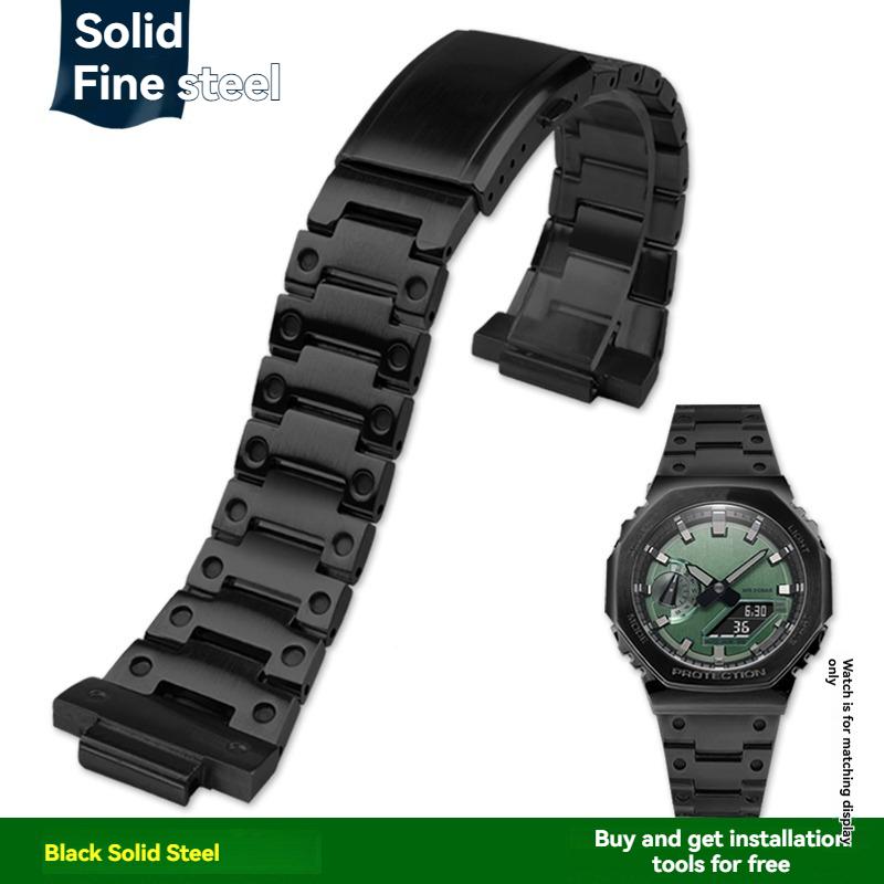 16 mm roestvrijstalen horlogeband voor Casio G-SHOCK GBM-2100/GM-2100/GA-2100 Ga2100 metalen achthoekige armband vervangende horlogeband