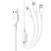 Xo Cable Nb230 3W1 Usb + Usb-C + Microusb + Lightning 1.0M 2.4A White
