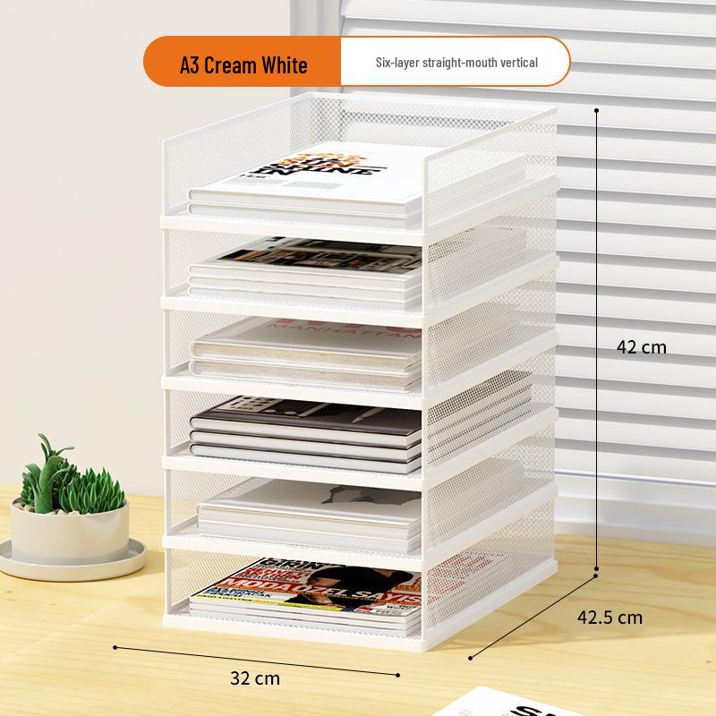 A3A4 Metall Desktop Aktenorganizer Rack - Büroarbeitsplatz Dokumentenhalter