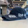 Vintage Washed Embroided Letter Baseball Cap Male Denim Hole Adjuatable Solid Color Casual Trendy and Stylish Cap for Men