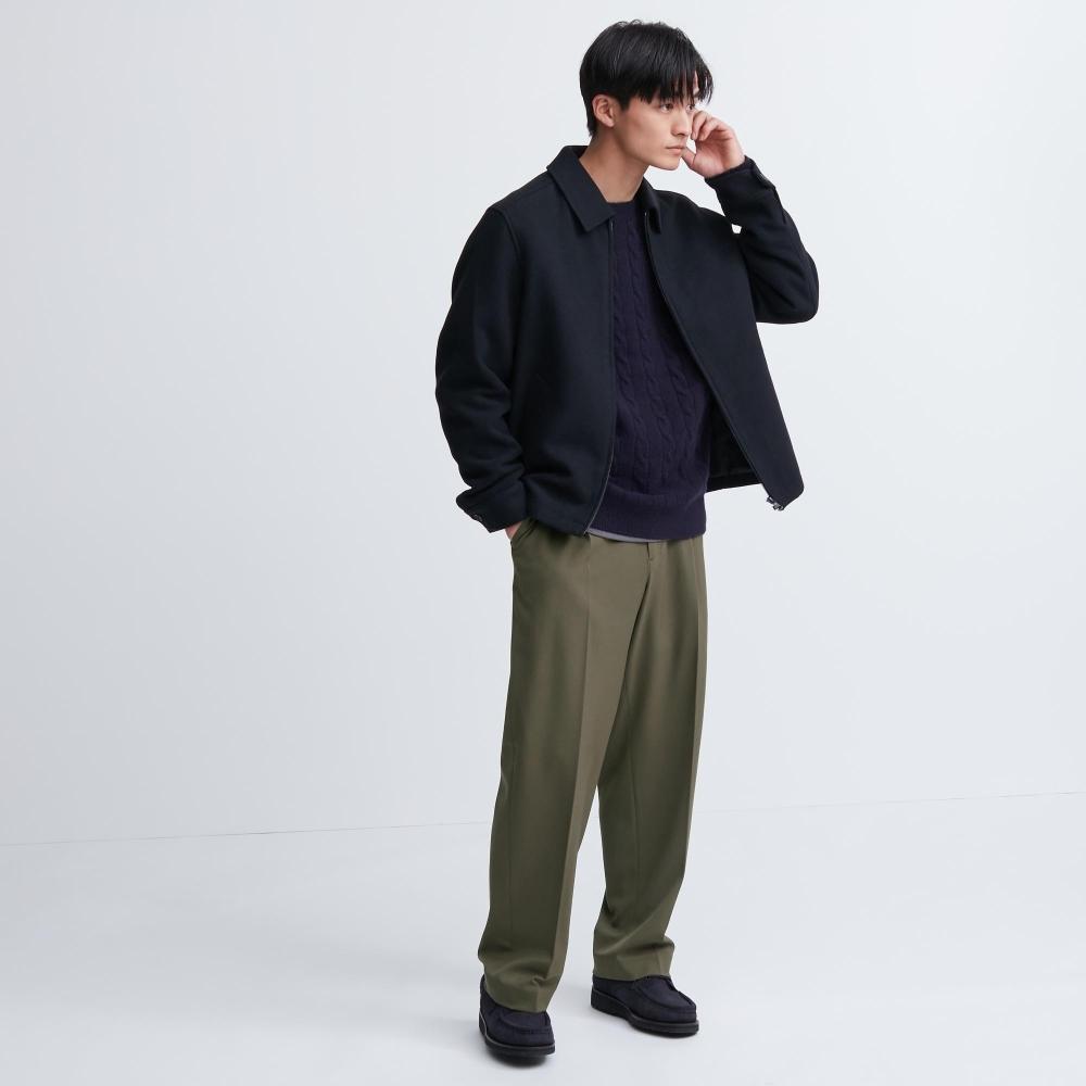 Uniqlo Japan Tuck Wide Pants  Standard Length 70 76cm 