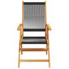 Garden Chairs 2 pcs Black Solid Acacia Wood and Polypropylene