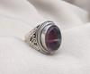 Rainbow Fluorite Ring: 925 Sterling Silver Boho Statement Jewelry